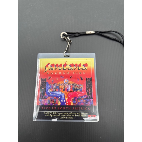 Carlos Santana Other - Vintage Santana Sacred Fire Live In South America Backstage Pass Lanyard